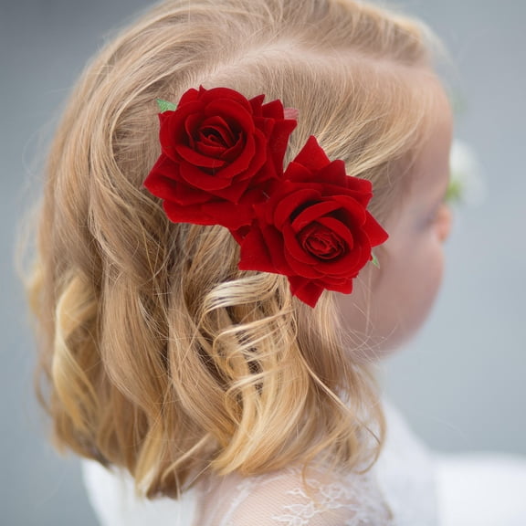 Raindrops Elegant Wedding Hair Comb with Red Rose Flower Design for Bridal Decoration Practical to Use