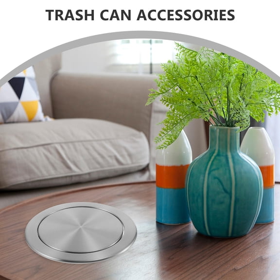 FOMIYES Stainless Steel Embedded Trash Bin Cover in Plated Finish for Kitchen and Bathroom Use