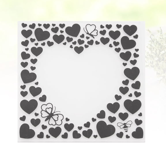 Heart Shape Raindrops Embossing Stencil for Scrapbooking and Paper Crafting Tools, 1 Piece