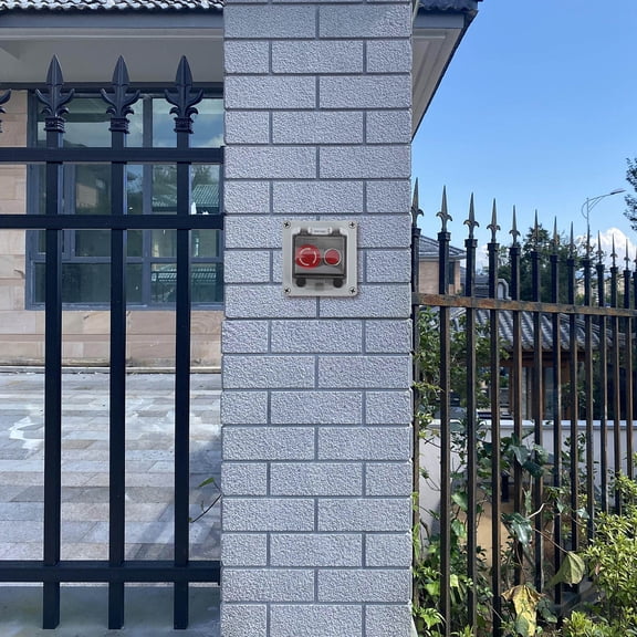 Raindrops Water Resistant Outdoor Push Button Switch Box with Easy Use Knob Light Grey