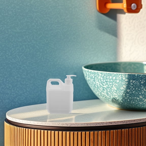 Raindrops Heavy Duty White Liquid Storage Container with Pump for Shampoo and Shower Gel