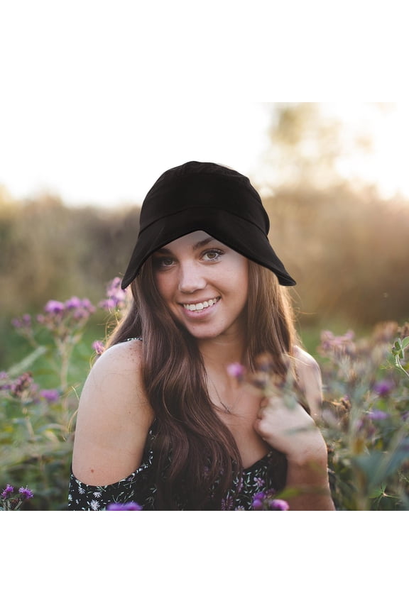 Empty Sun Visor Umbrella Fisherman Beach Cap UV Hats Masks Miss Black