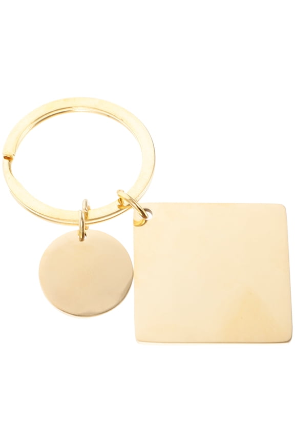 Engraved Keychain Engraving Crafts Stamping Tag Blank Ring Wallet Golden