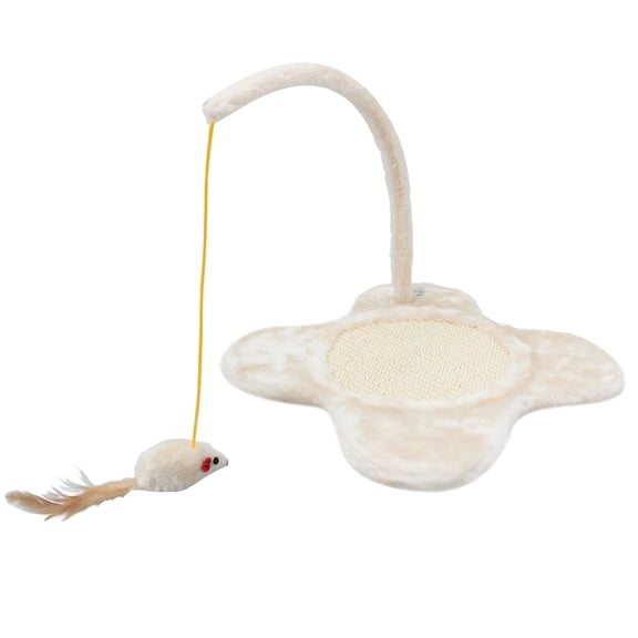 Raindrops Sisal Flower Shaped Cat Scratching Post with Mouse for Cat Exercise