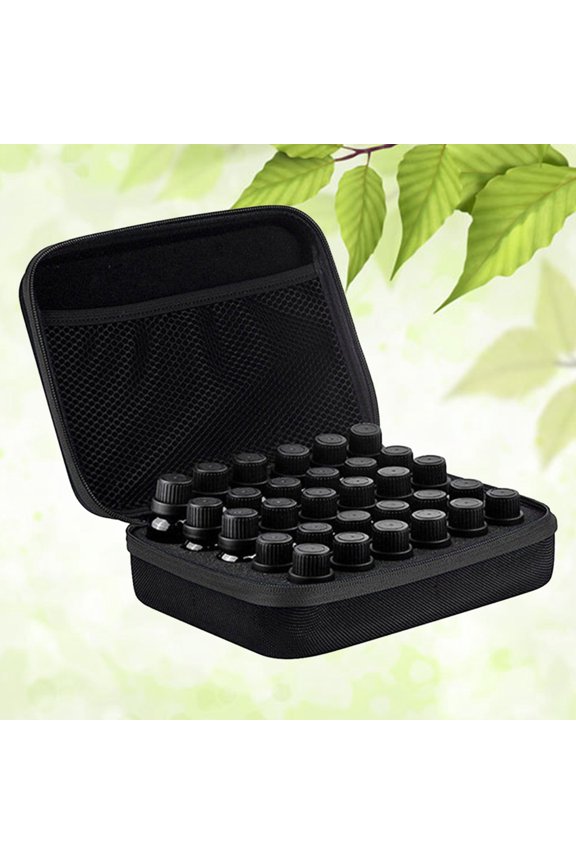 Essential Oil Bottle Storage Case 1Pack Black EVA Rectangular Shape For Travel And Home Use