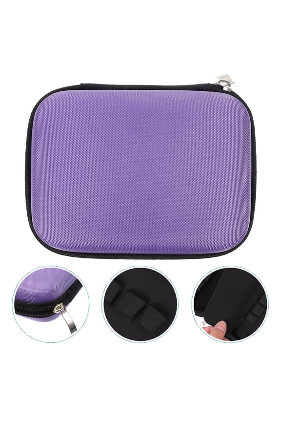 Essential Oil Carrying Case 1Set Purple EVA Material Rectangular Shape For Essential Oil Users Travel Friendly