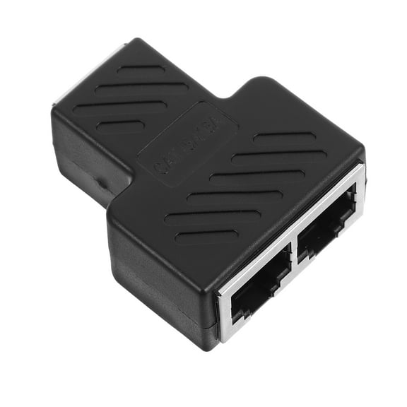 Raindrops Black PVC Ethernet Splitter For Signal Transmission 1Pack