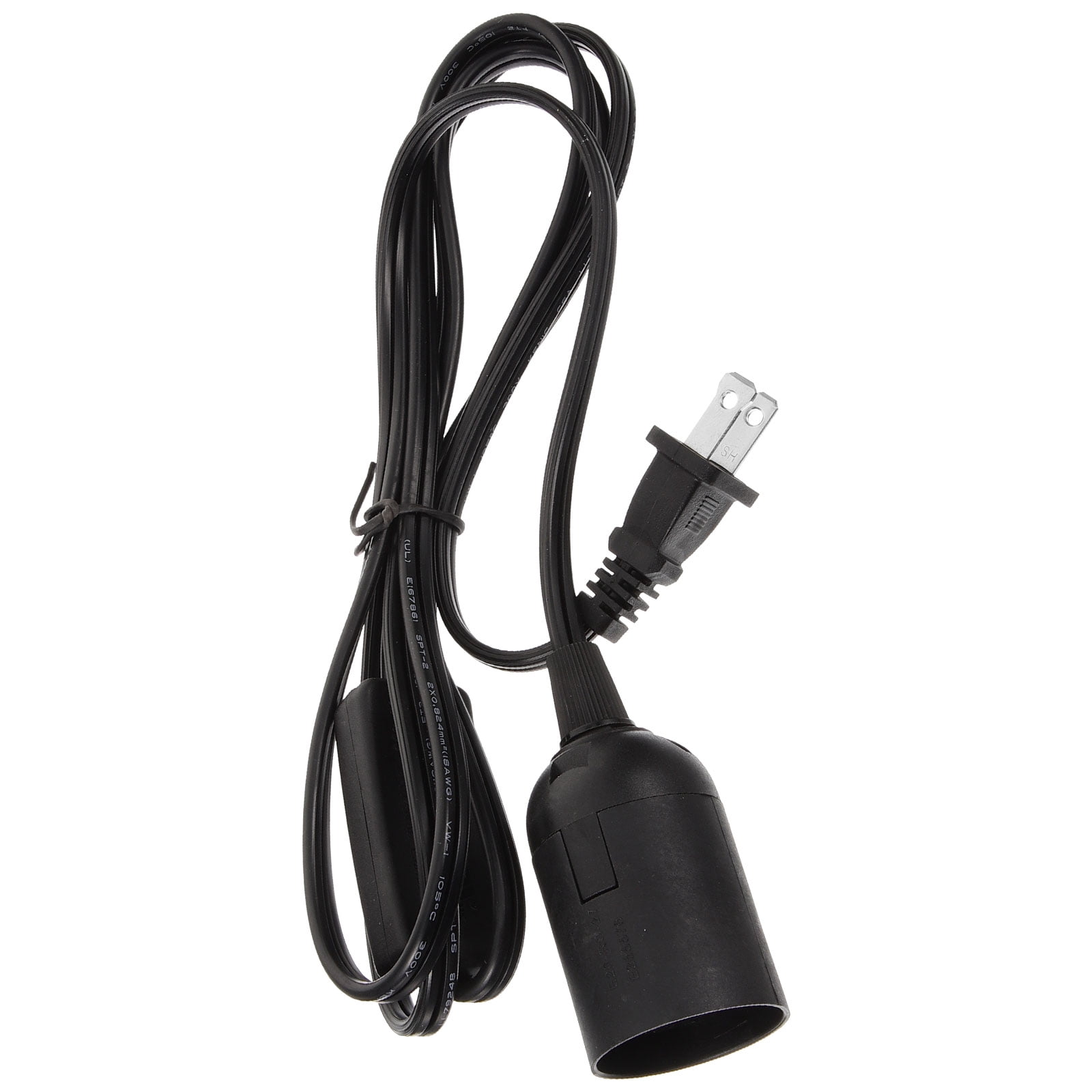 Raindrops  Extension Cord with off Light Bulb Replacement Lamp Socket Black