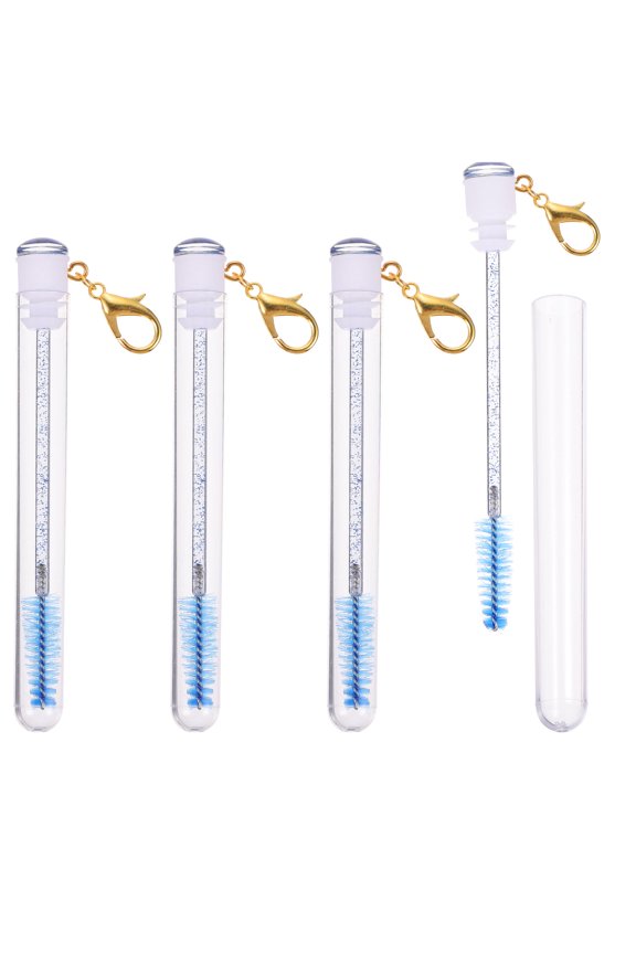 Eyelash Brush Keychain Set, 4pcs Lash Combs for Beginners and Professionals, Portable and Easy to Carry