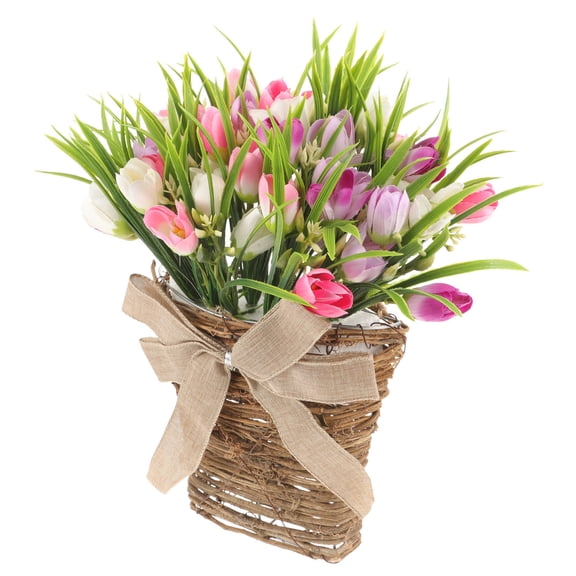 Raindrops Fake Flower Hanging Basket Wall Decor Multi-Color Plastic Flower for Festival and Home Decoration 1 Piece