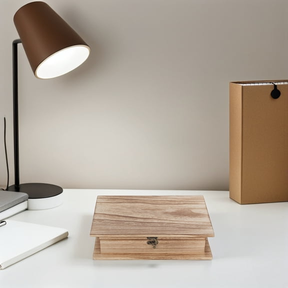 Raindrops Decorative Wood Storage Box in Faux Book Style with Lock for Keepsake