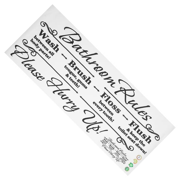 FOMIYES Bathroom Wall Decals Black Removable Funny Rules for Home Wall Decoration