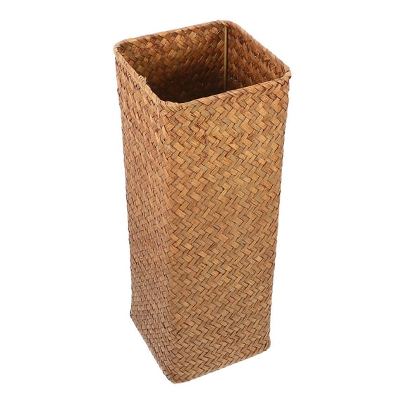 Raindrops Farmhouse Woven Grass Basket Handcrafted Tall Plant Holder Rustic Flower Vase Boho Home Decor Dried Flower Container