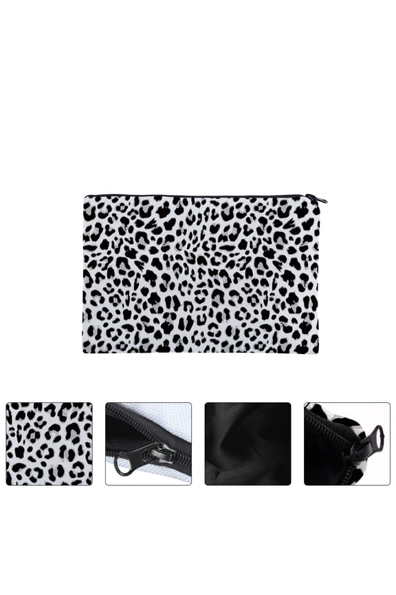 1Pc Leopard Hand Bag Portable Storage Pouch Cosmetic Bag for Travel and Daily Use