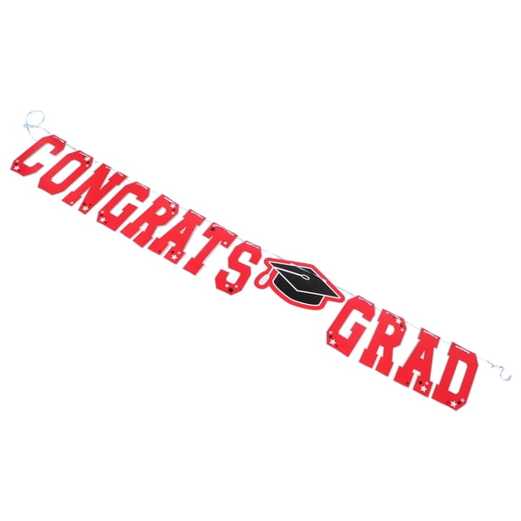 Raindrops Graduation Party Banner Red Hanging Decoration Photo Backdrop for Celebrations