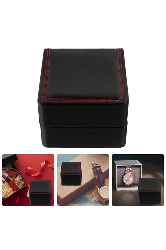 Black PU Watch Box - Elegant Storage for Personal and Business Use