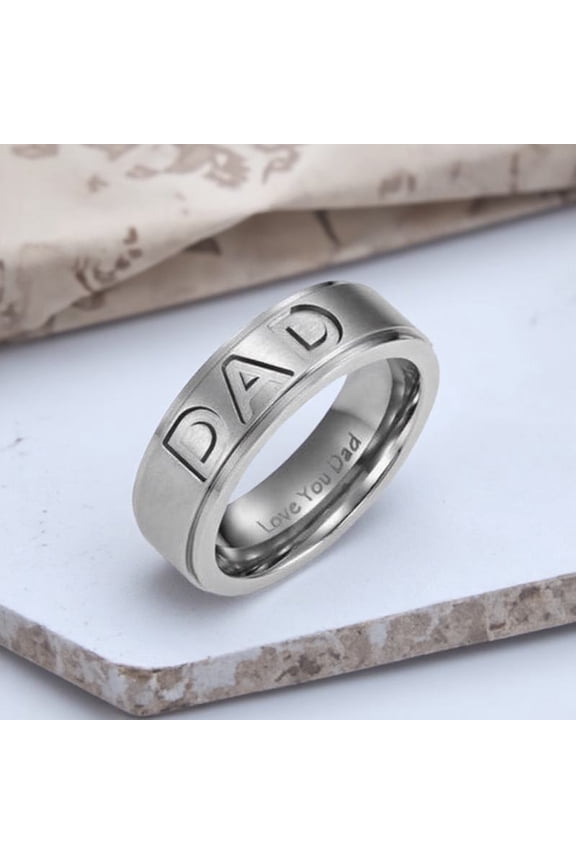 Men's Jewelry Durable Titanium Steel Ring Set for Birthday Gift