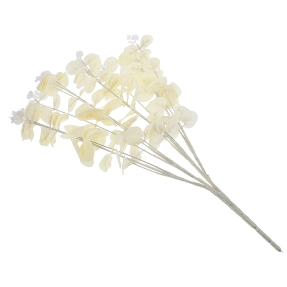 Raindrops Artificial Beige Eucalyptus Leaves Stem for Home Office and Hotel Decor