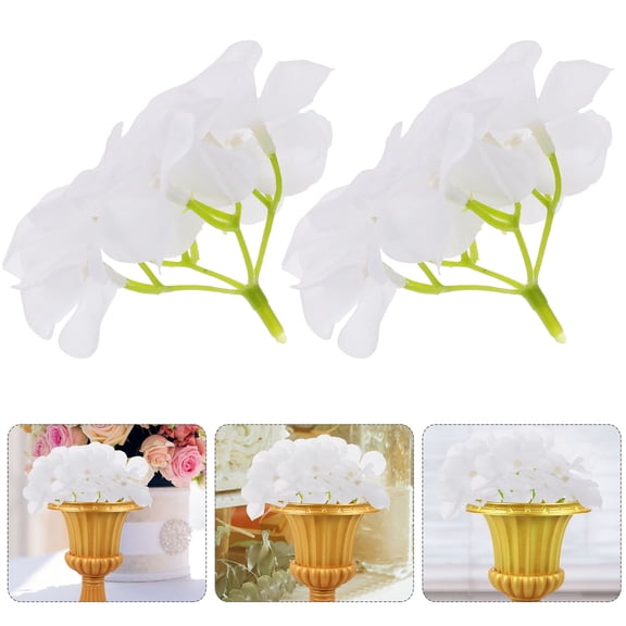 Raindrops Faux Hydrangea Flowers 12Pcs Realistic Simulation for Wedding Party Decorations Silk Cloth White