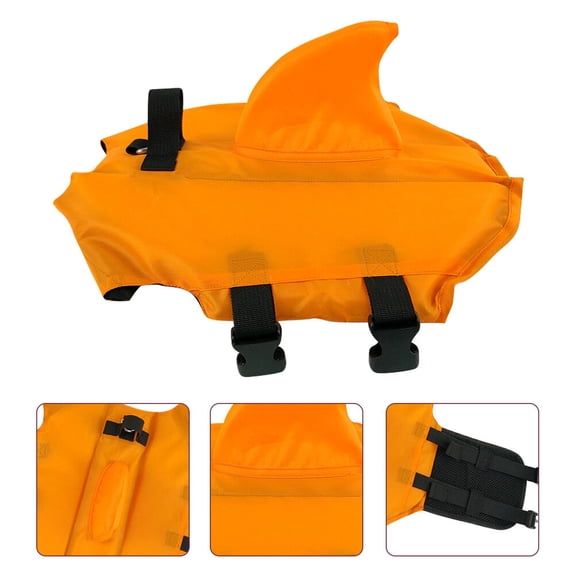 FOMIYES Durable Nylon Dog Floatation Vest with Shark Fin for Outdoor Water Adventures