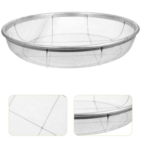 Raindrops Fine Mesh Sieve Strainer Metal Sifting Pan Garden Fruit Silver