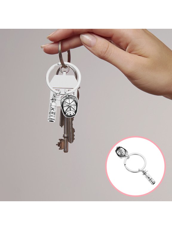 Firefighter Keychain Bag Charm with Key , Wallet Chain, Fireman , Bag Decoration Accessory