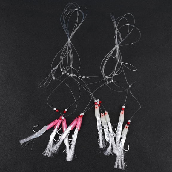 Raindrops 10Pcs Simulated Fish Skin Hooks Assorted Color Lure Bait Tackle Accessory for Fishing