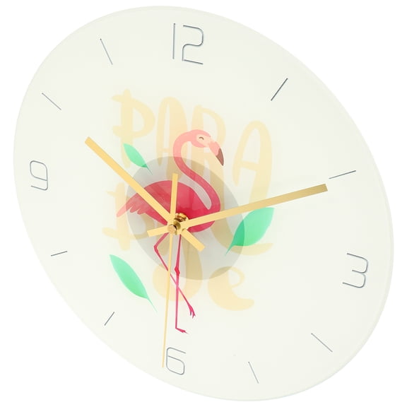 USHOBE Flamingo Wooden Wall Clock Wpc012b Acrylic Wood Silent Timekeeping