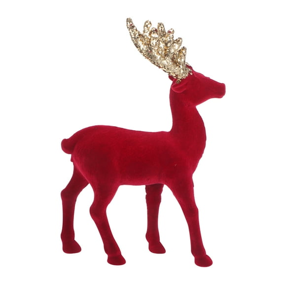Raindrops Elegant Velvet Deer Figurine Multi-Color Christmas Centerpiece Decor
