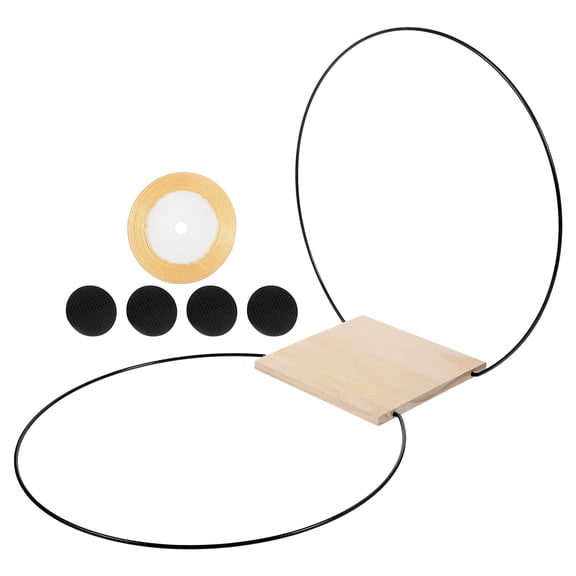 Raindrops 1 Set of Floral Hoop Wreath in Black with Classic Wooden Appearance for Adults