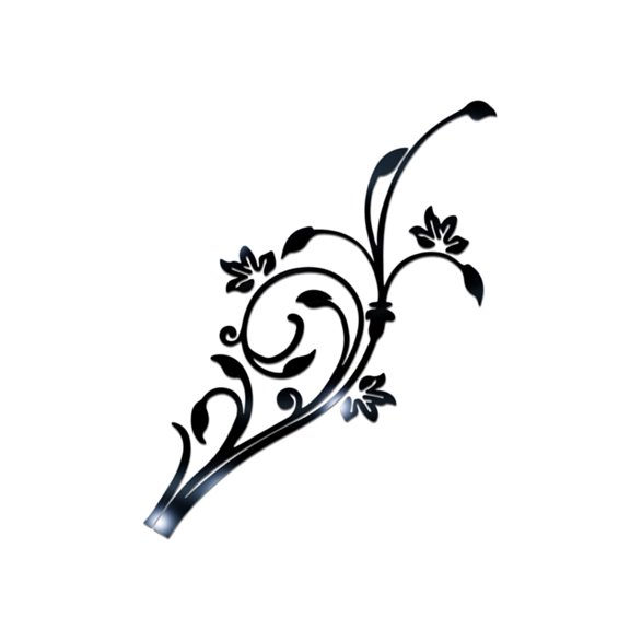 Raindrops Flower Mirror Wall Sticker Waterproof DIY Home Wall Decoration Black 1Pcs