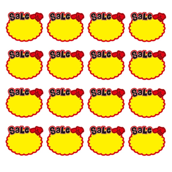 Raindrops Fluorescent Star Burst Sale Tags for Retail Store (50Pcs)