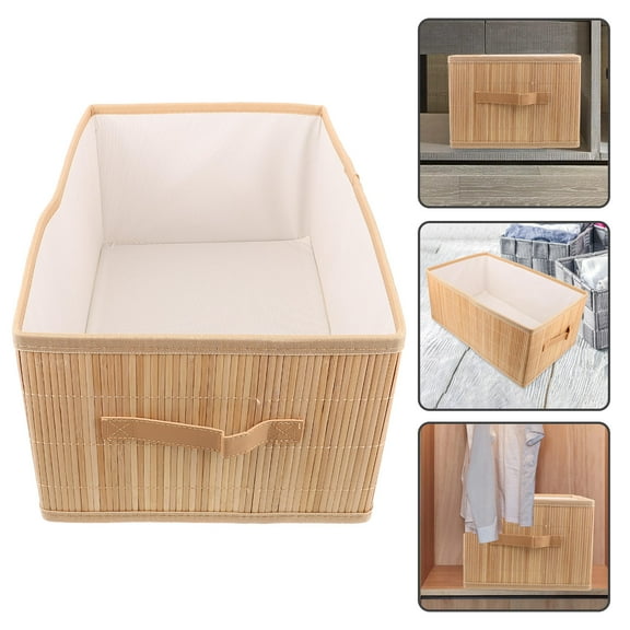 Raindrops Bamboo Storage Baskets Foldable Design Sundries Organization for Organizers 1Set