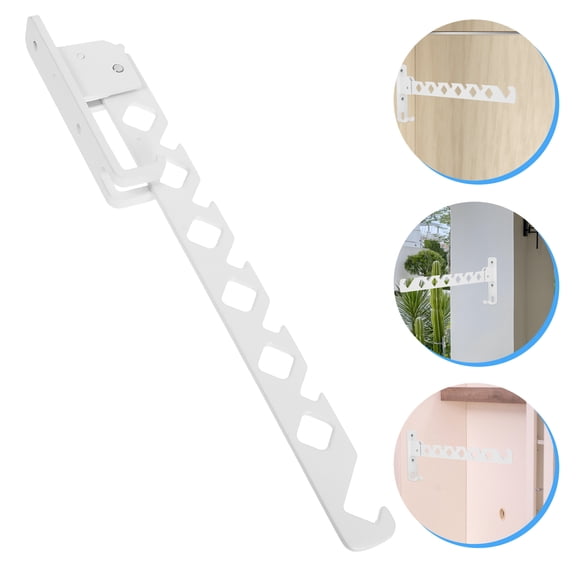 Raindrops Foldable Clothes Rail White Wall Mounted Drying Stand for Bathroom Balcony