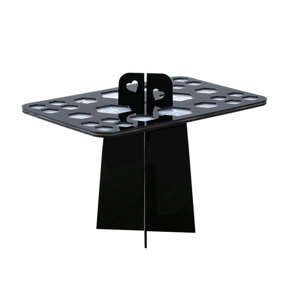 Raindrops Folding Collapsible Air Drying Makeup Cosmetic Brush Organizing Tree Rack Holder (Black)