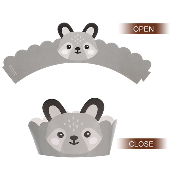 Raindrops Forest Animal Theme Party Cake Decorations Adorable Paper Dessert Toppers for Birthday 24 Pcs Assorted Color