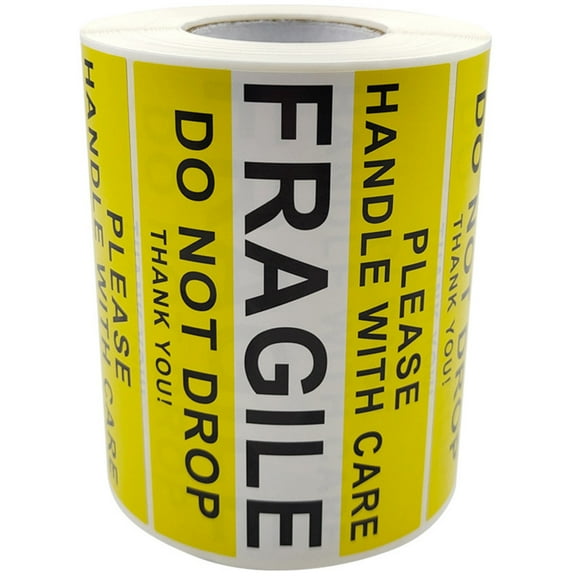 Raindrops Fragile Shipping Stickers 1 Roll Warning Decals 4X2.5In