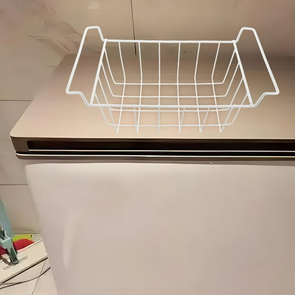 Raindrops Versatile White Metal Wire Bin for Refrigerator and Freezer Storage