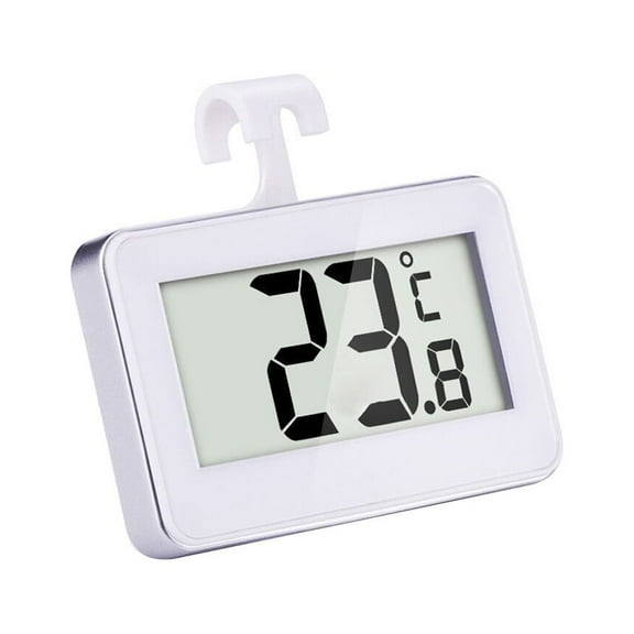 Raindrops Digital Refrigerator Thermometer with Large Digits, Simple White Design, Accurate Temperature Display