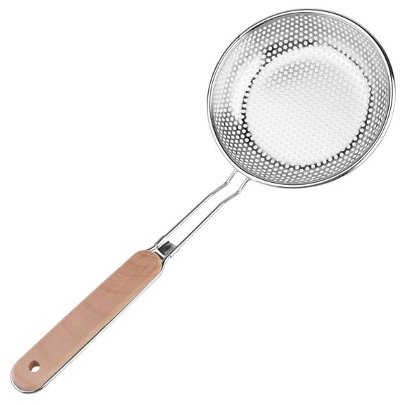 Raindrops  Fried Food Strainer Perforated Skimmer Fry Basket Jukebox Spoon Silver