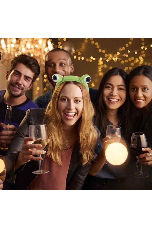 Frog Headband Adult Green Plush with Plastic for Home Use 1Pack