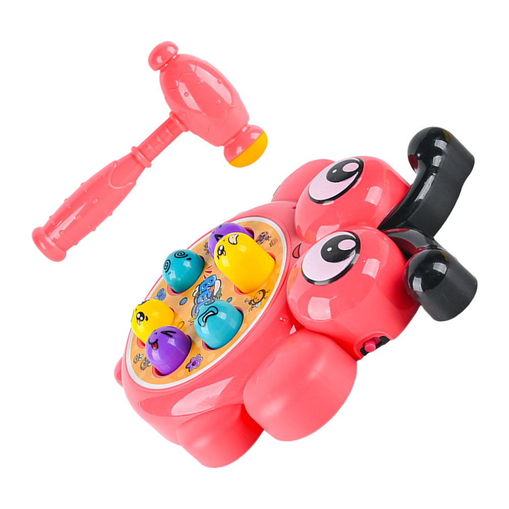 Raindrops Frog Nail Game Console for Kids Made of ABS Red Color Lightweight Portable Cartoon Design