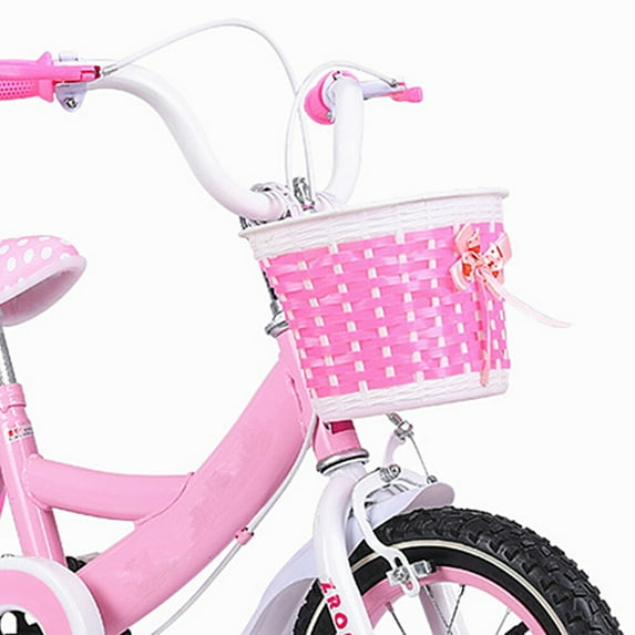 Raindrops Front Basket Kids Bike Basket Hand Woven Plastic Basket Child Accessories for Kids Toddlers Girls