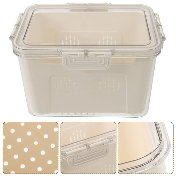 Raindrops Fruit Draining Box Vegetable Fresh Keeping Box Refrigerator Holder Drain Storage Box