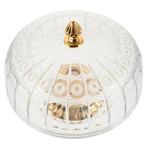 Raindrops Fruit Tray Cloche Cake Dish with Lid Serving Platter Transparent