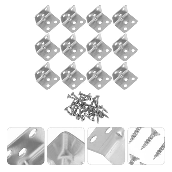 Raindrops Furniture Supplies 12Pcs LShaped Corner Bracket with Screws for Homeowners and DIY