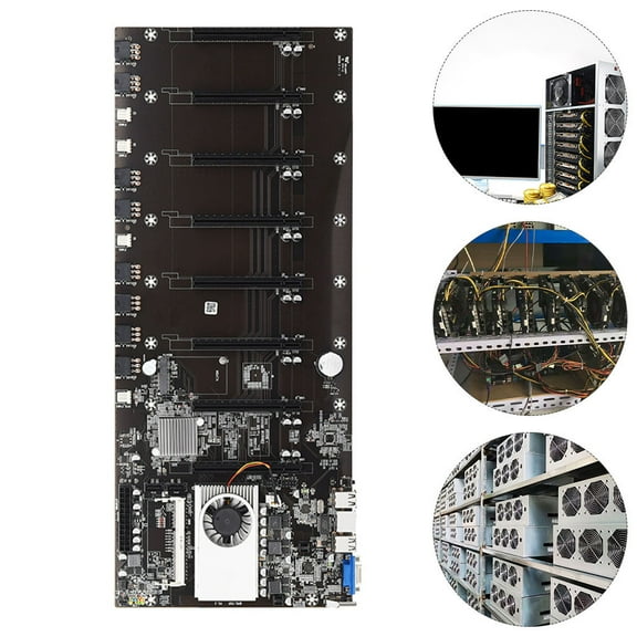 Raindrops Black CPU Mining Motherboard High Reliability Stable Voltage Low Power for Miner