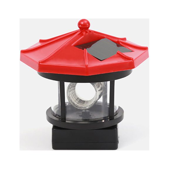 Raindrops Solar Lighthouse Outdoor Solar LED Lighthouse Yard Light Red 1Pack Waterproof for Courtyards