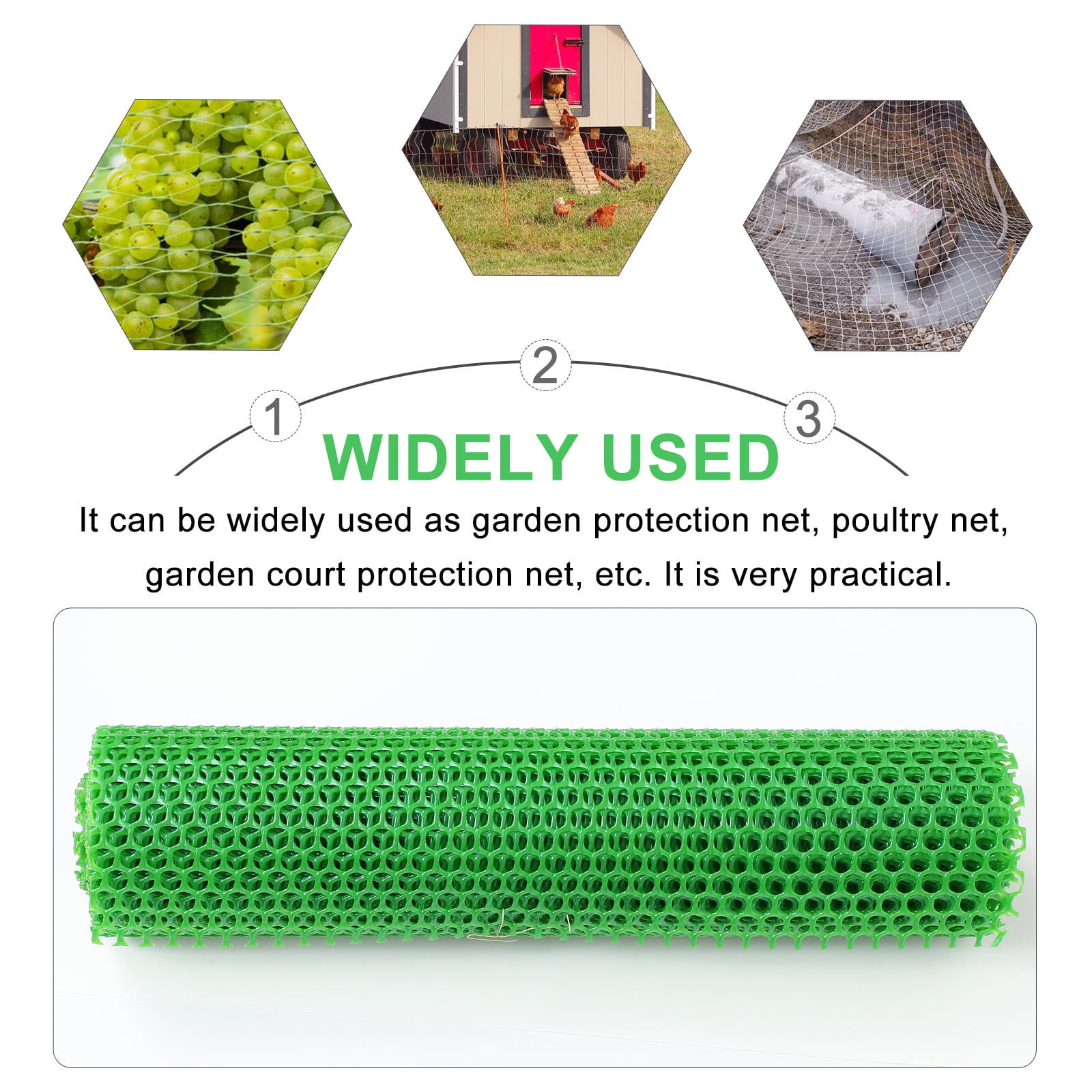 Raindrops Garden Fence Mesh Hexagonal Plastic Netting for Outdoor Use Green Lightweight Durable 1 Roll