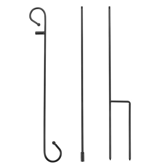 Outdoor Iron Flag Pole Stand Holder for Garden Yard Flags, Banner Bracket and Flag Post Display Accessory